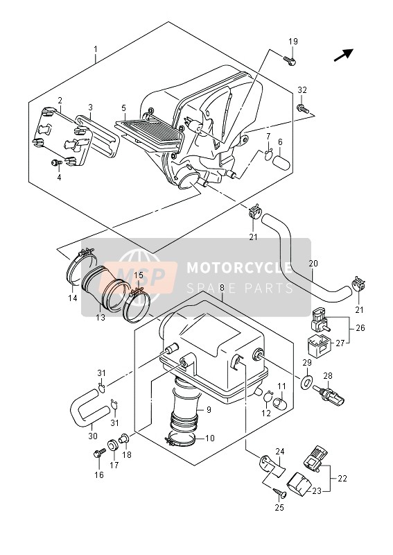 Suzuki AN650Z BURGMAN EXECUTIVE 2014 Air Cleaner for a 2014 Suzuki AN650Z BURGMAN EXECUTIVE